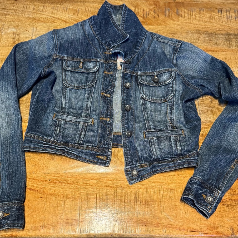 Mossimo Supply Co Blue Cropped Jean Jacket